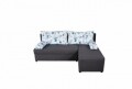 Coltar extensibil  reversibil Modena Grey Blue Anemone 206 x 145 x 80 cm cu lada de depozitare