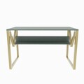 Birou, Zena Home, Lona, 120x72.8x60 cm, PAL, Verde / Aur