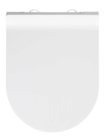 Capac de toaleta cu sistem automat de coborare, Wenko, Habos, 36 x 46 cm, termoplastic/inox, alb