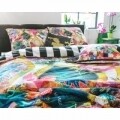 Lenjerie de pat dubla Rikka Multi, Melli Mello, 3 piese, 200 x 220 cm, 100% bumbac satinat, multicolora