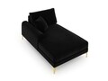 Sezlong living stanga, Madara, Mazzini Sofas, gold legs, 102x182x90 cm, catifea, negru