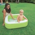 Piscina gonflabila pentru copii Frosted Baby, Intex, 85x85x23 cm, 57 L, polivinil, verde