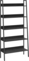 Biblioteca cu 5 niveluri Ladder, Vasagle, 80x30x170 cm, max 75 kg, PAL/otel, negru