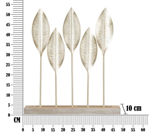 Decoratiune Leaf, Mauro Ferretti, 47x52.5 cm, fier, auriu