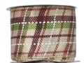 Panglica decorativa Plaid, Decoris, 270x6.3 cm, poliester, verde/maro/bej