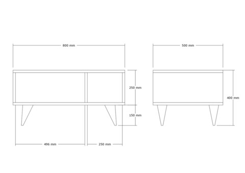 Masuta de cafea, Asse Home, Clara, 80x40x50 cm, Maro