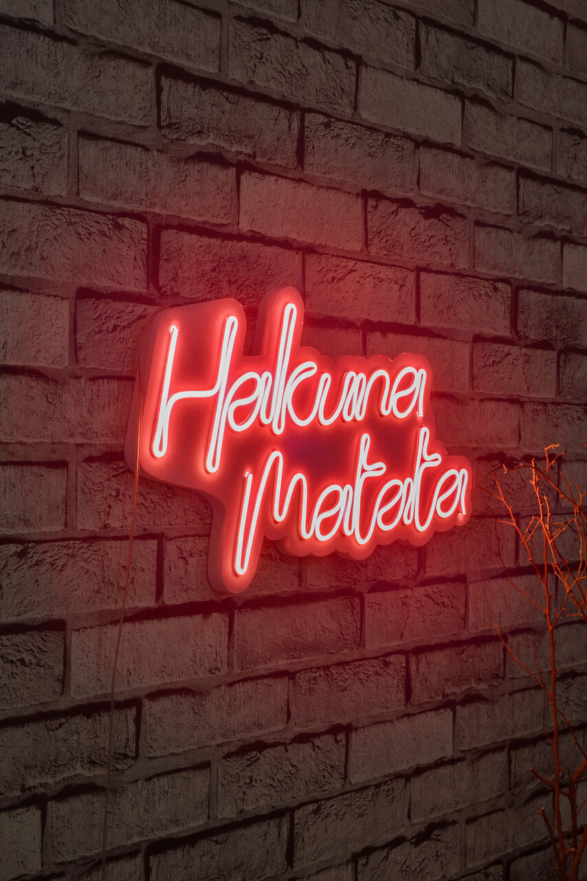 Decoratiune luminoasa LED, Hakuna Matata, Benzi flexibile de neon, DC 12 V, Rosu