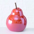 Decoratiune Pear V2, Boltze, 15 cm, portelan, rosu