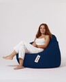 Fotoliu puf, Bean Bag, Ferndale Premium XXL, 115 x 130 cm, poliester impermeabil, albastru inchis