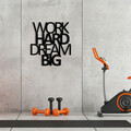 Decoratiune de perete, Work Hard Dream Big Metal Decor, metal, 65 x 70 cm, negru