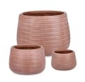 Set ghivece pentru exterior 3 piese Tressage, Bizzotto, Ø50 x 36 cm, fibra de sticla si argila, teracota