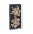 Set 2 decoratiuni brad Snowflake, 11.5x2.5x11.5 cm, polipropilena, auriu