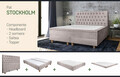 Pat matrimonial, Stockholm, Chester E, 160x200 cm, saltea tip Pocket, topper memory, Taupe