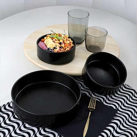 Set 3 boluri ST038003F956, Keramika, ceramica, negru