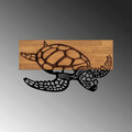 Decoratiune de perete, Caretta Caretta , 50% lemn/50% metal, Dimensiune: 58 x 3 x 32 cm, Nuc negru