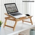 Masuta pliabila pentru laptop din bambus, Lapwood InnovaGoods, inaltime reglabila, 53.5x34 cm