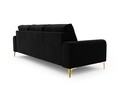 Canapea, Madara, Mazzini Sofas, 4 locuri, gold legs, 237x102x90 cm, catifea, negru