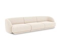 Canapea 3 locuri, Miley, Micadoni Home, BL, 259x85x74 cm, poliester chenille, bej deschis