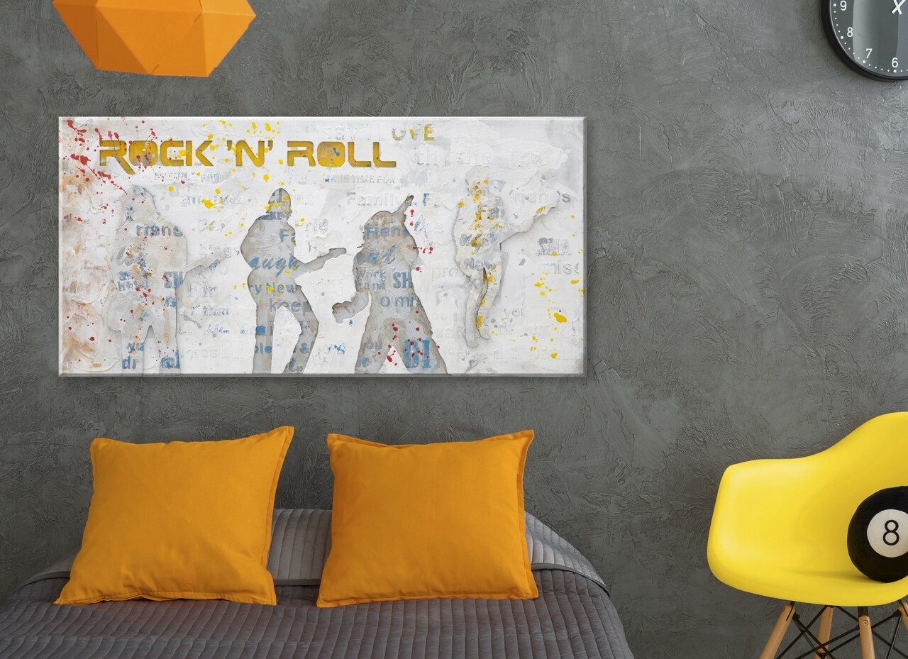 Tablou Rock n Roll, Mauro Ferretti, 120x3x60 cm, canvas/lemn, multicolor - 2 | YEO