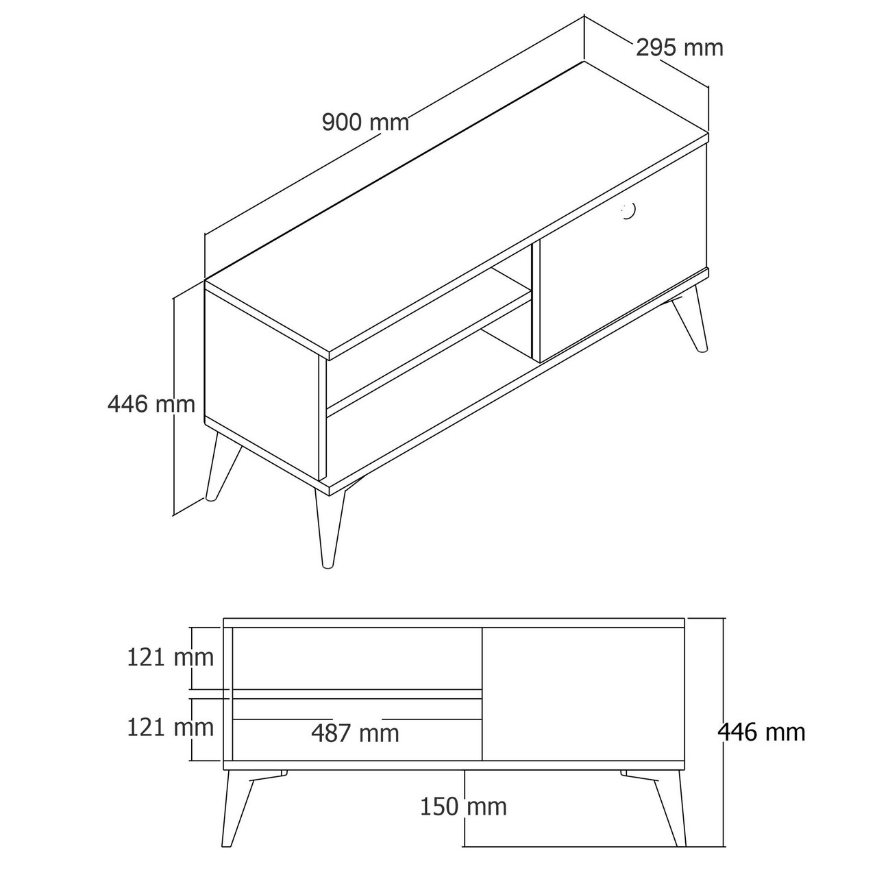 Comoda TV, Mezza, Retro 1550, Maro