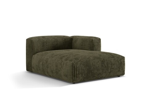 Sezlong modular living dreapta 1 loc, Martina-212, Micadoni Home, 176x123x75 cm, velur, verde muschi