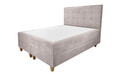 Pat matrimonial, Stockholm, Dots E, 160x200 cm, saltea tip Pocket, topper memory, Taupe