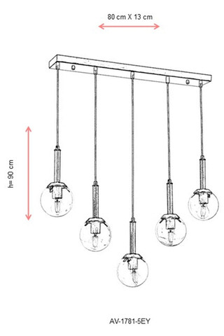 Lustra, Avonni, 683AVN1270, Metal, Maro antichizat