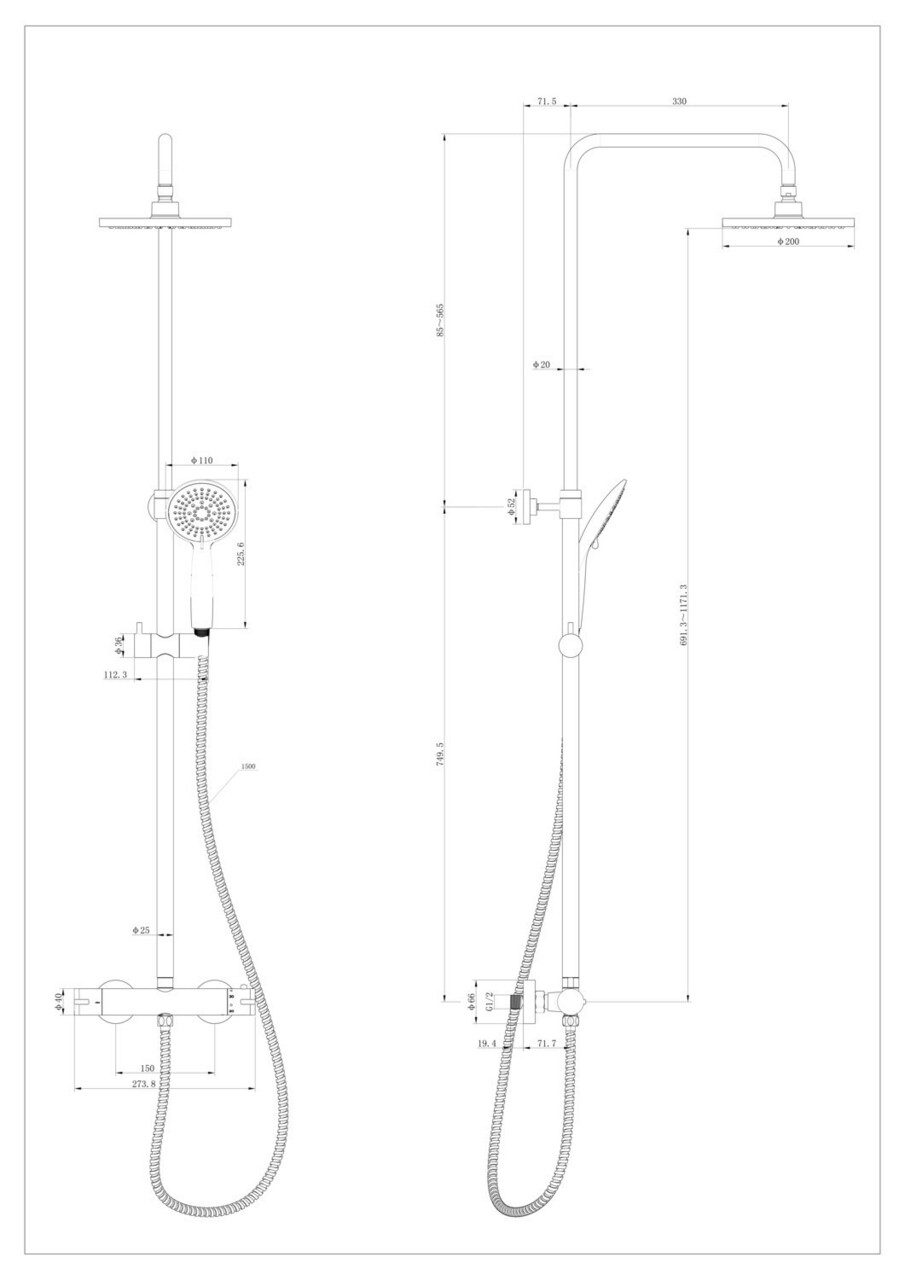 Coloana Dus, Wenko, Young Eco, 120 Cm, Inox, Negru