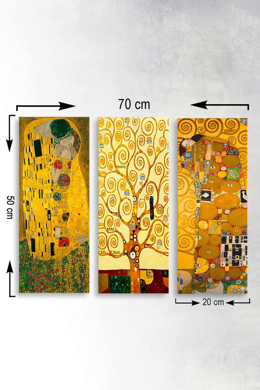 Set 3 tablouri decorative, MDF0067, MDF , 20 x 50 cm, 3 piese, Multicolor - 1 | YEO