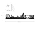 Decoratiune de perete, London Skyline, Metal, 105 x 18 cm, Negru