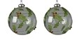 Set 2 globuri Bauble w glitter holly, Decoris, Ø10 cm, sticla, multicolor