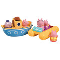 Set de aventura cu barca Peppa Pig Tomy, 30x26x15 cm, plastic, multicolor