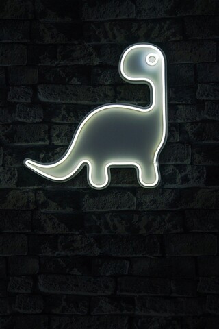 Decoratiune luminoasa LED, Dino the Dinosaur,  Benzi flexibile de neon, DC 12 V, Alb