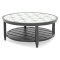 Set mobilier de gradina/terasa 4 piese Mirabel, otel/ceramica, negru/verde