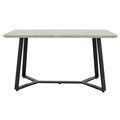 Masa dining Gemma, Pakoworld, 140x80x75 cm, metal, gri ciment/negru