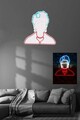 Decoratiune luminoasa LED, Frida Kahlo, Benzi flexibile de neon, DC 12 V, Multicolor