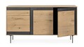 Bufet inferior Stanwood, Bizzotto, 160 x 40 x 85 cm, MDF/furnir din lemn de stejar/otel