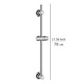 Bara cu suport pentru dus, Wenko, Shower, 70 cm, inox, gri cromat