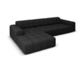 Coltar stanga 4 locuri, Jennifer-140, Micadoni Home, 284x166x70 cm, tesatura chenille din poliester, negru