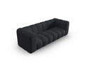 Canapea 3 locuri, Lupine, Micadoni Home, BL, 228x87x70 cm, poliester chenille, negru