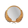 Oglinda decorativa, Palm Mirror M, Metal, Dimensiune: 48 x 45 cm, Bronz