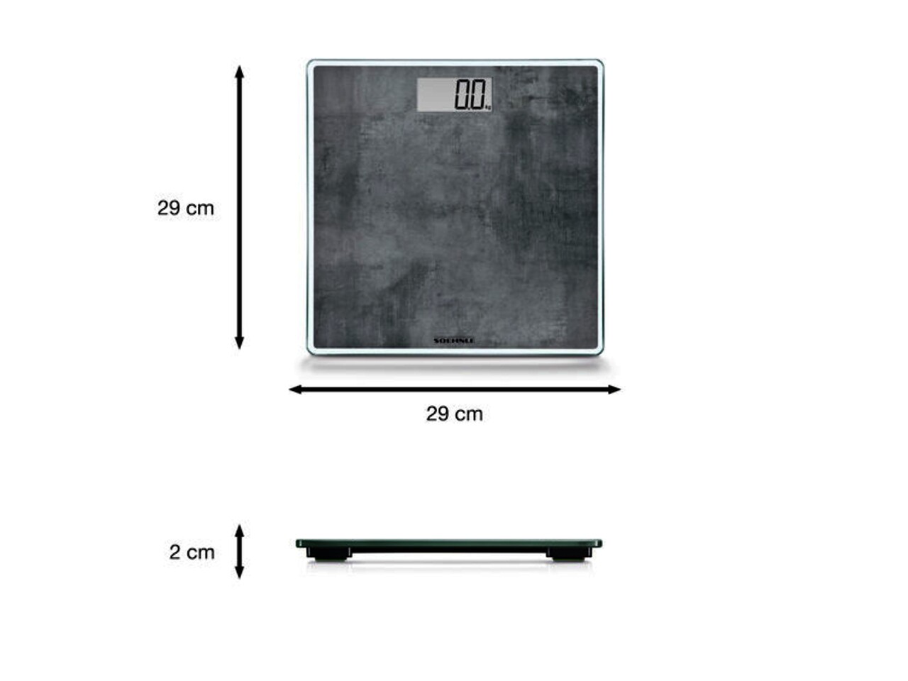 Cantar digital pentru persoane, Leifheit, Style Sense Compact 300, 29 x 29 x 2 cm, sticla, gri - 1 | YEO