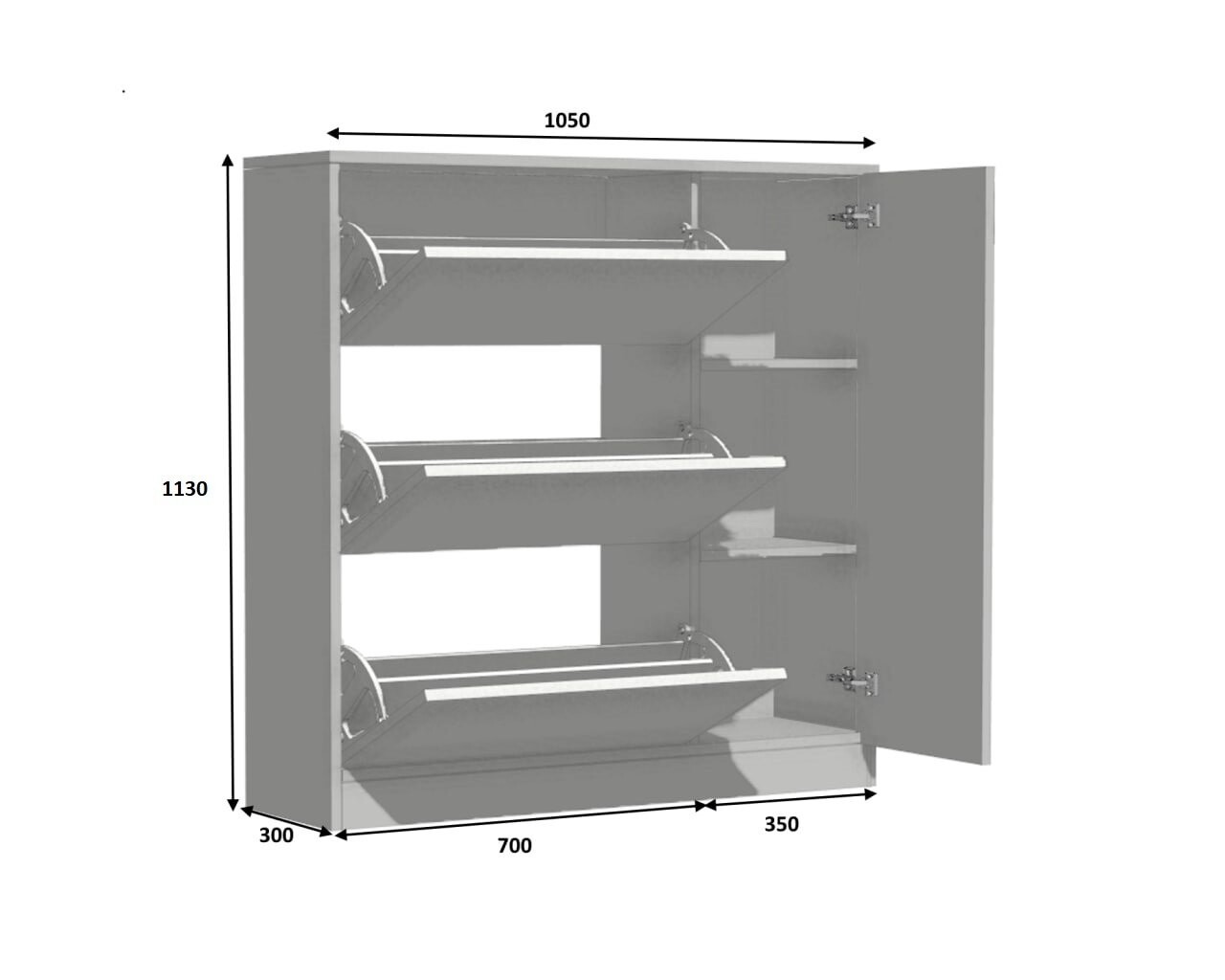 Pantofar Mod, Gauge Concept, 105x30x113 cm, PAL/PVC, alb