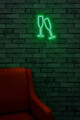 Decoratiune luminoasa LED, Champagne Glasses, Benzi flexibile de neon, DC 12 V, Verde