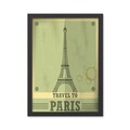 Tablou decorativ, Travel To Paris (55 x 75), MDF , Polistiren, Verde