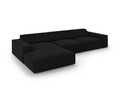 Coltar stanga 4 locuri, Jodie, Micadoni Home, BL, 284x166x70 cm, catifea, negru