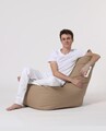 Fotoliu puf, Bean Bag Ferndale, Diamond, 60 x 90 cm, poliester impermeabil, bej nurca