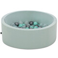 Piscina cu bile, Bubble Pops v7, 150 bile, Ø85 x 30 cm, bumbac/plastic, menta