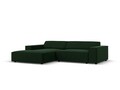 Coltar modular stanga 3 locuri, Jodie, Micadoni Home, BL, 224x166x70 cm, catifea, verde bottle