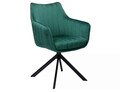 Scaun rotativ Azalia Velvet, Signal, 61x44x86 cm, catifea/otel, verde/negru